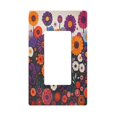 thumbnail image 1 of Yayeee Rocker Switch Wall Plate 1-Gang 4.6"x2.9" Home Decorative Outlet Cover, Purple Flowers, 1 of 6