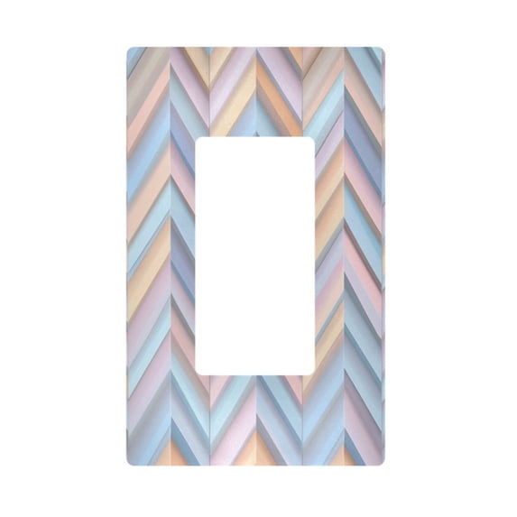 Yayeee Rocker Switch Wall Plate 1-Gang 4.6"x2.9" Home Decorative Outlet Cover, Purple Geometric