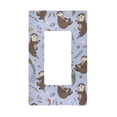 thumbnail image 1 of Yayeee Rocker Switch Wall Plate 1-Gang 4.6"x2.9" Home Decorative Outlet Cover, Purple Otters Pattern, 1 of 6