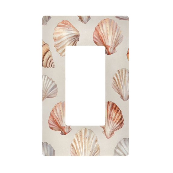 Yayeee Rocker Switch Wall Plate 1-Gang 4.6"x2.9" Home Decorative Outlet Cover, Purple Seashell