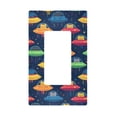 thumbnail image 1 of Yayeee Rocker Switch Wall Plate 1-Gang 4.6"x2.9" Home Decorative Outlet Cover, Rainbow Space Cat, 1 of 6