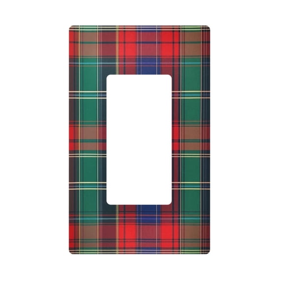 Yayeee Rocker Switch Wall Plate 1-Gang 4.6"x2.9" Home Decorative Outlet Cover, Red Green Pattern
