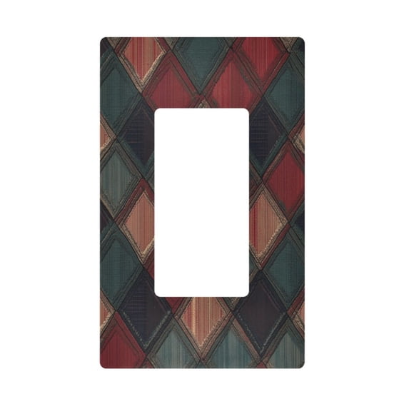 Yayeee Rocker Switch Wall Plate 1-Gang 4.6"x2.9" Home Decorative Outlet Cover, Red Tartan Pattern