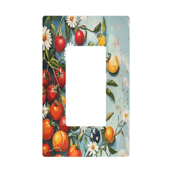 Yayeee Rocker Switch Wall Plate 1-Gang 4.6"x2.9" Home Decorative Outlet Cover, Red Tomatoes