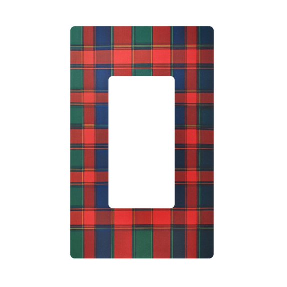 Yayeee Rocker Switch Wall Plate 1-Gang 4.6"x2.9" Home Decorative Outlet Cover, Red and Blue Pattern