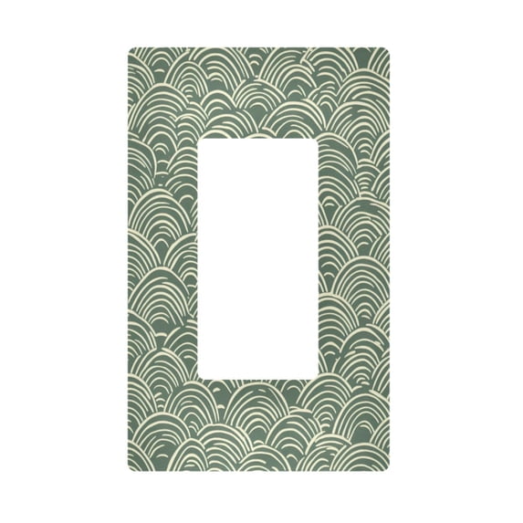 Yayeee Rocker Switch Wall Plate 1-Gang 4.6"x2.9" Home Decorative Outlet Cover, Retro Green Abstract