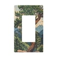 thumbnail image 1 of Yayeee Rocker Switch Wall Plate 1-Gang 4.6"x2.9" Home Decorative Outlet Cover, Retro Pine Tree, 1 of 6
