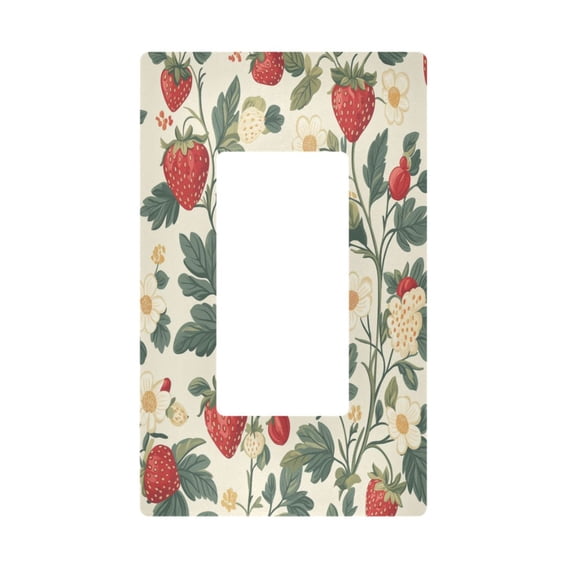 Yayeee Rocker Switch Wall Plate 1-Gang 4.6"x2.9" Home Decorative Outlet Cover, Small Strawberry Pattern