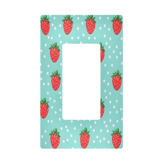 Yayeee Rocker Switch Wall Plate 1-Gang 4.6"x2.9" Home Decorative Outlet Cover, Strawberry Pattern