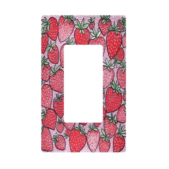 Yayeee Rocker Switch Wall Plate 1-Gang 4.6"x2.9" Home Decorative Outlet Cover, Sweet Strawberry