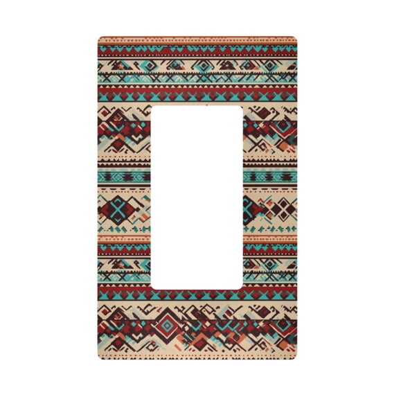 Yayeee Rocker Switch Wall Plate 1-Gang 4.6"x2.9" Home Decorative Outlet Cover, Tribal Art