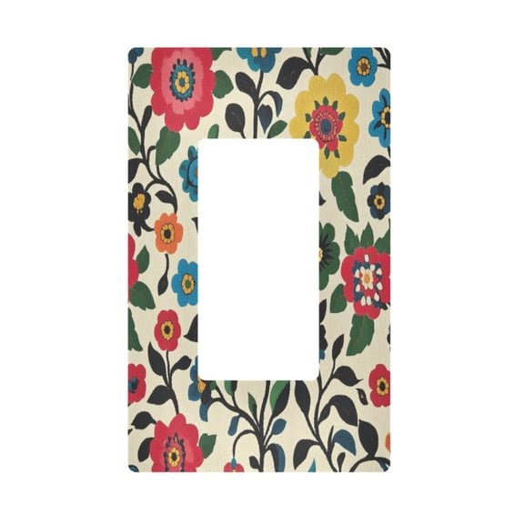 Yayeee Rocker Switch Wall Plate 1-Gang 4.6"x2.9" Home Decorative Outlet Cover, Vibrant Floral