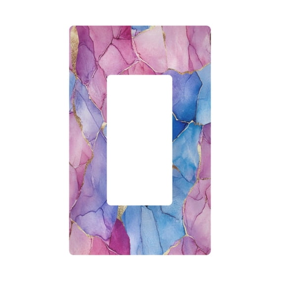 Yayeee Rocker Switch Wall Plate 1-Gang 4.6"x2.9" Home Decorative Outlet Cover, Watercolor Blue Marble Pattern