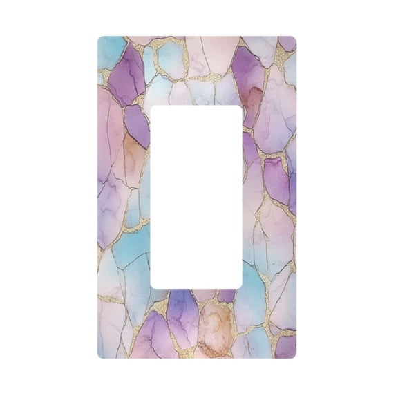 Yayeee Rocker Switch Wall Plate 1-Gang 4.6"x2.9" Home Decorative Outlet Cover, Watercolor Marble Pattern