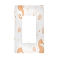 thumbnail image 1 of Yayeee Rocker Switch Wall Plate 1-Gang 4.6"x2.9" Home Decorative Outlet Cover, White Seahorse, 1 of 6