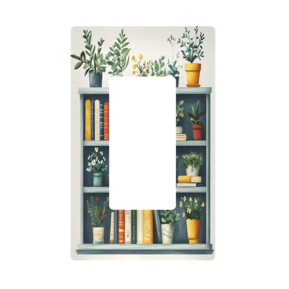 Yayeee Rocker Switch Wall Plate 1-Gang 4.6"x2.9" Home Decorative Outlet Cover, White Shelf
