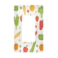 thumbnail image 1 of Yayeee Rocker Switch Wall Plate 1-Gang 4.6"x2.9" Home Decorative Outlet Cover, White Vegetables Pattern, 1 of 6