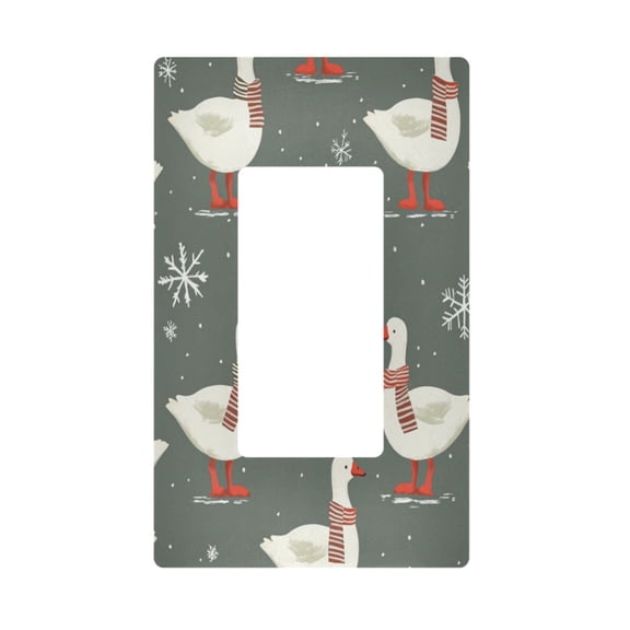 Yayeee Rocker Switch Wall Plate 1-Gang 4.6"x2.9" Home Decorative Outlet Cover, Winter Goose