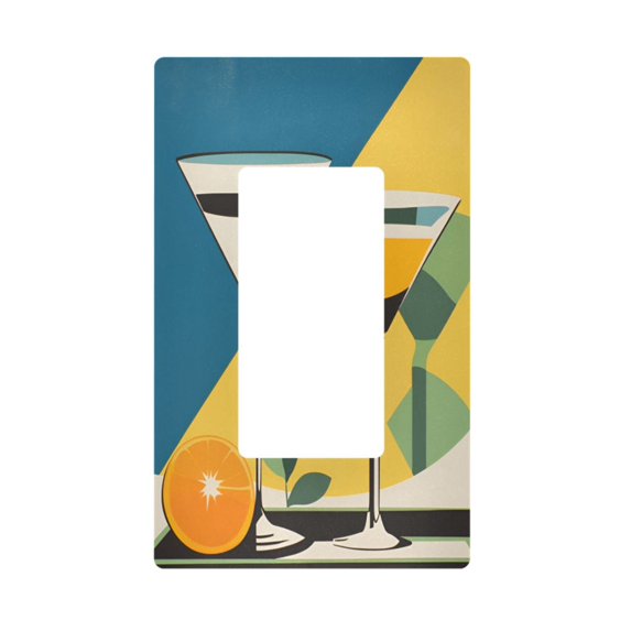 Yayeee Rocker Switch Wall Plate 1-Gang 4.6"x2.9" Home Decorative Outlet Cover, Yellow Glasses