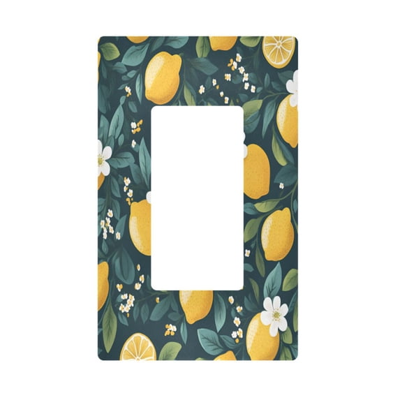Yayeee Rocker Switch Wall Plate 1-Gang 4.6"x2.9" Home Decorative Outlet Cover, Yellow Lemons