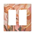 thumbnail image 1 of Yayeee Rocker Switch Wall Plate 2-Gang 4.7"x4.6" Home Decorative Outlet Cover, Abstract Orange Flowers, 1 of 6