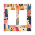 thumbnail image 1 of Yayeee Rocker Switch Wall Plate 2-Gang 4.7"x4.6" Home Decorative Outlet Cover, Art Geometric, 1 of 6