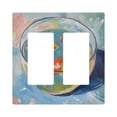 thumbnail image 1 of Yayeee Rocker Switch Wall Plate 2-Gang 4.7"x4.6" Home Decorative Outlet Cover, Art Goldfish, 1 of 6