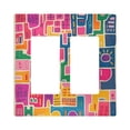 thumbnail image 1 of Yayeee Rocker Switch Wall Plate 2-Gang 4.7"x4.6" Home Decorative Outlet Cover, Art Map, 1 of 6