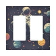 thumbnail image 1 of Yayeee Rocker Switch Wall Plate 2-Gang 4.7"x4.6" Home Decorative Outlet Cover, Astronaut Space, 1 of 6