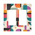 thumbnail image 1 of Yayeee Rocker Switch Wall Plate 2-Gang 4.7"x4.6" Home Decorative Outlet Cover, Beige Abstract, 1 of 6