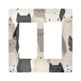 thumbnail image 1 of Yayeee Rocker Switch Wall Plate 2-Gang 4.7"x4.6" Home Decorative Outlet Cover, Beige Cute Cats, 1 of 6