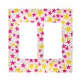 thumbnail image 1 of Yayeee Rocker Switch Wall Plate 2-Gang 4.7"x4.6" Home Decorative Outlet Cover, Beige Stars, 1 of 6