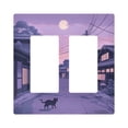 thumbnail image 1 of Yayeee Rocker Switch Wall Plate 2-Gang 4.7"x4.6" Home Decorative Outlet Cover, Black Cat Walking, 1 of 6