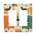 thumbnail image 1 of Yayeee Rocker Switch Wall Plate 2-Gang 4.7"x4.6" Home Decorative Outlet Cover, Black Cats Reading, 1 of 6