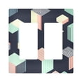 thumbnail image 1 of Yayeee Rocker Switch Wall Plate 2-Gang 4.7"x4.6" Home Decorative Outlet Cover, Black Cubes, 1 of 6