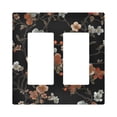 thumbnail image 1 of Yayeee Rocker Switch Wall Plate 2-Gang 4.7"x4.6" Home Decorative Outlet Cover, Black Flowers, 1 of 6