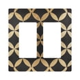 thumbnail image 1 of Yayeee Rocker Switch Wall Plate 2-Gang 4.7"x4.6" Home Decorative Outlet Cover, Black Geometric, 1 of 6
