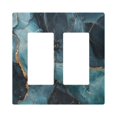 thumbnail image 1 of Yayeee Rocker Switch Wall Plate 2-Gang 4.7"x4.6" Home Decorative Outlet Cover, Black Marble, 1 of 6