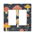 thumbnail image 1 of Yayeee Rocker Switch Wall Plate 2-Gang 4.7"x4.6" Home Decorative Outlet Cover, Black Mushroom Pattern, 1 of 6