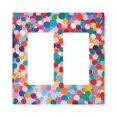 thumbnail image 1 of Yayeee Rocker Switch Wall Plate 2-Gang 4.7"x4.6" Home Decorative Outlet Cover, Blue Colorful Circles, 1 of 6