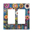 thumbnail image 1 of Yayeee Rocker Switch Wall Plate 2-Gang 4.7"x4.6" Home Decorative Outlet Cover, Blue Colorful Flowers, 1 of 6