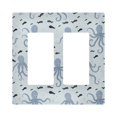 thumbnail image 1 of Yayeee Rocker Switch Wall Plate 2-Gang 4.7"x4.6" Home Decorative Outlet Cover, Blue Octopus Pattern, 1 of 6