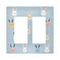 thumbnail image 1 of Yayeee Rocker Switch Wall Plate 2-Gang 4.7"x4.6" Home Decorative Outlet Cover, Blue Rabbits, 1 of 6