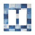 thumbnail image 1 of Yayeee Rocker Switch Wall Plate 2-Gang 4.7"x4.6" Home Decorative Outlet Cover, Blue and Gray Plaid Pattern, 1 of 6