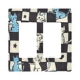 thumbnail image 1 of Yayeee Rocker Switch Wall Plate 2-Gang 4.7"x4.6" Home Decorative Outlet Cover, Blue and White Cat, 1 of 6
