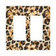 thumbnail image 1 of Yayeee Rocker Switch Wall Plate 2-Gang 4.7"x4.6" Home Decorative Outlet Cover, Brown Floral Leopard Pattern, 1 of 6