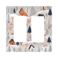 thumbnail image 1 of Yayeee Rocker Switch Wall Plate 2-Gang 4.7"x4.6" Home Decorative Outlet Cover, Cartoon Gray Houses, 1 of 6