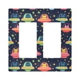 thumbnail image 1 of Yayeee Rocker Switch Wall Plate 2-Gang 4.7"x4.6" Home Decorative Outlet Cover, Cartoon Space Cat, 1 of 6