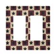 thumbnail image 1 of Yayeee Rocker Switch Wall Plate 2-Gang 4.7"x4.6" Home Decorative Outlet Cover, Checkered Stars Pattern, 1 of 6