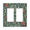 thumbnail image 1 of Yayeee Rocker Switch Wall Plate 2-Gang 4.7"x4.6" Home Decorative Outlet Cover, Christmas Candy Cane, 1 of 6